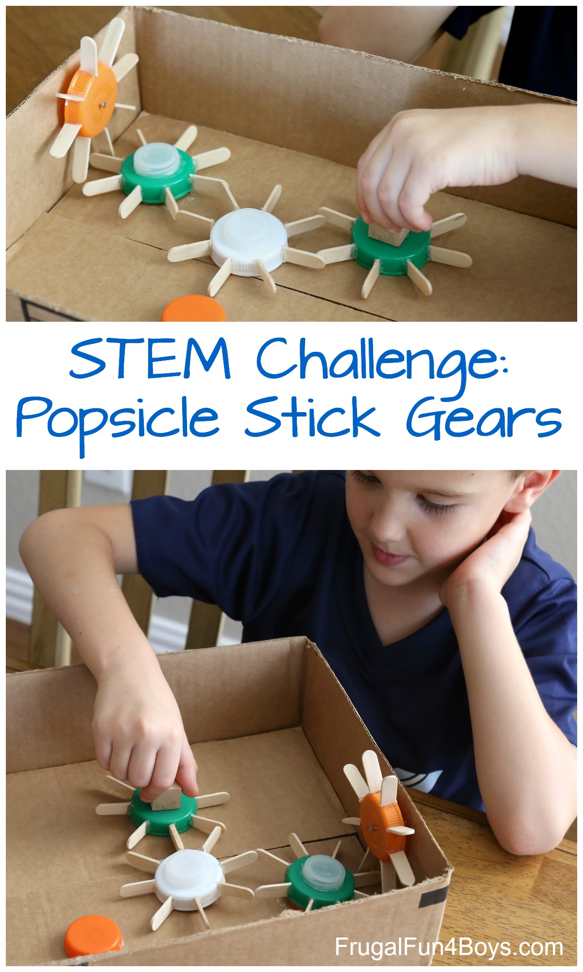 Build Working Gears out of Popsicle Sticks - Frugal Fun For Boys and Girls